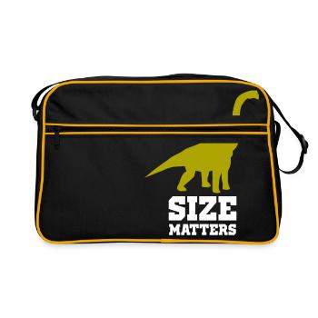 dinosaure brachiosaure - Sur les questions de taille - Sac Retro - noir/or - Devant