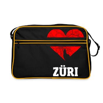 I love Zürich - Züri Suisse Cadeau - Sac Retro - noir/or - Devant