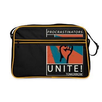 Procrastinators Unite Tomorrow Faul sein Geschenk - Retro Tasche - Schwarz/Gold - Vorne