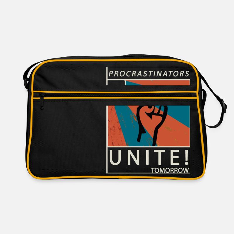 Procrastinators Unite Tomorrow Faul sein Geschenk Retro Tasche