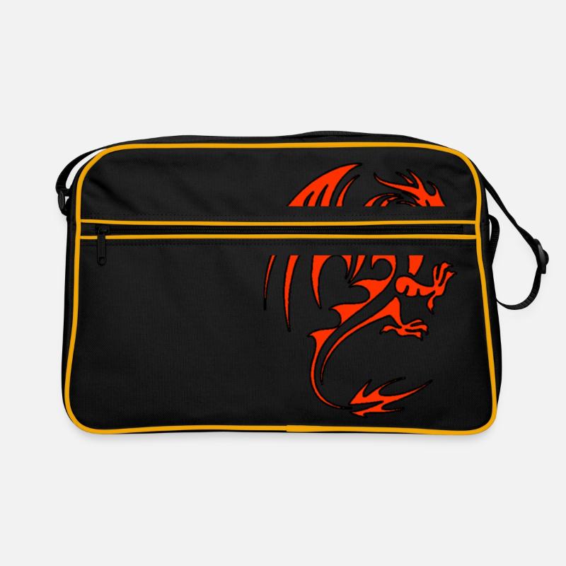 Roter Drache Retro Tasche