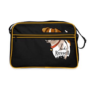 Jack Russell - Retro Tasche - Schwarz/Gold - Vorne