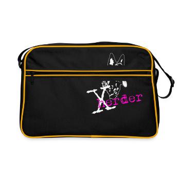 X- Herder pink - Retro Tasche - Schwarz/Gold - Vorne