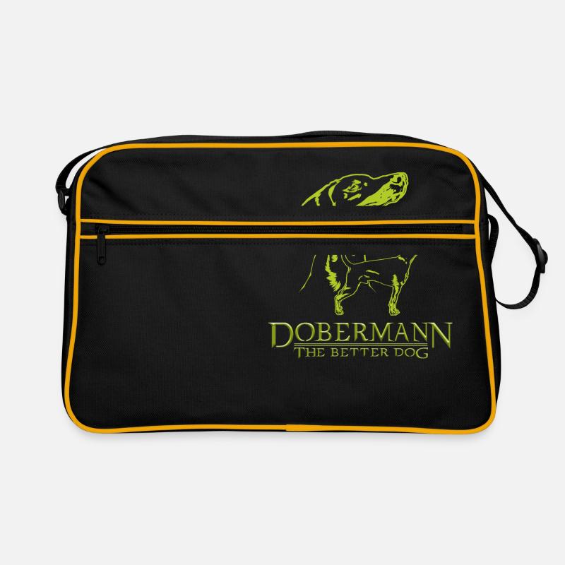Dobermann TheBetterDog - Retro Tasche - Schwarz/Gold
