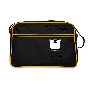 Pas de racisme! Soyez comme un panda! - Sac Retro - noir/or - Devant