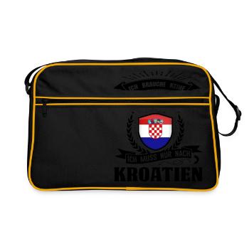 Therapie Kroatien BLK - Retro Tasche - Schwarz/Gold - Vorne