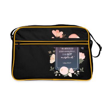 Possible avec Dieu - Sac Retro - noir/or - Devant