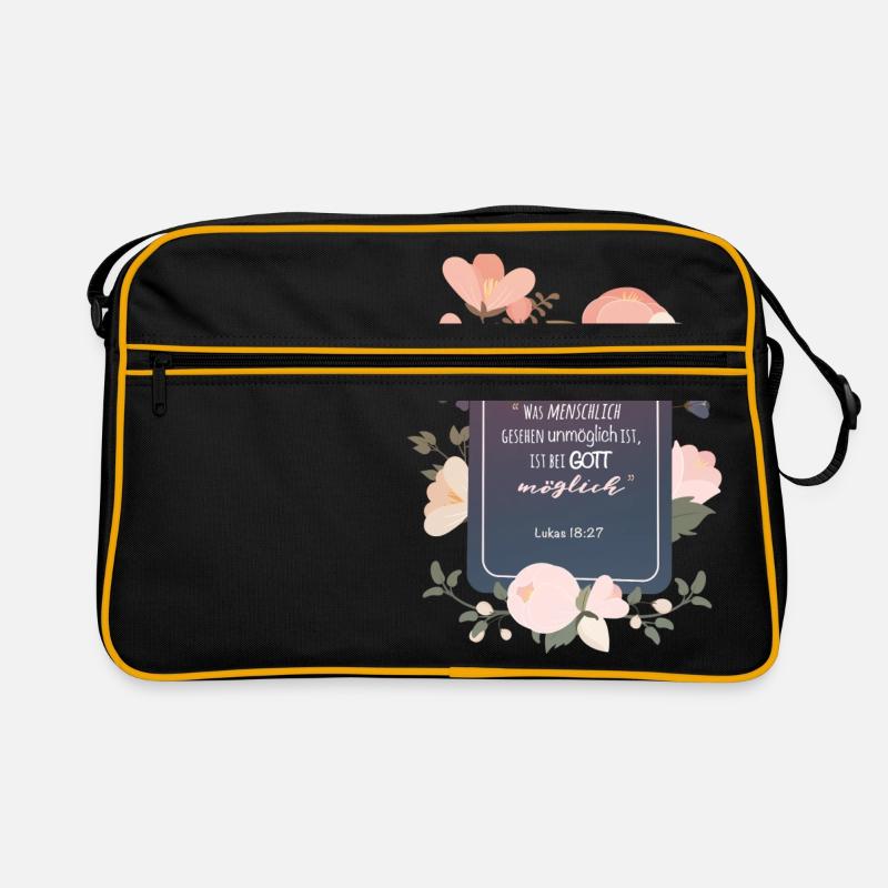 Bei Gott möglich - Retro Tasche - Schwarz/Gold