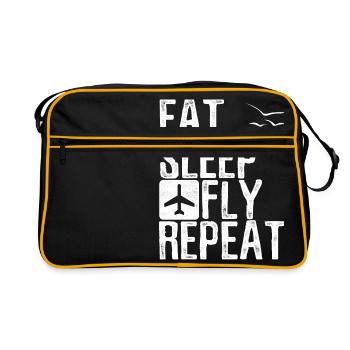 Eat Sleep Fly Repeat Pilot Cadeau - Sac Retro - noir/or - Devant
