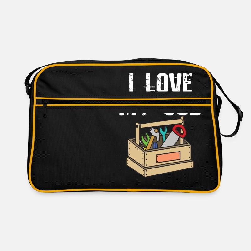 Awesome & Trendy Tshirt Designs Carpenter Love my Retro Tasche