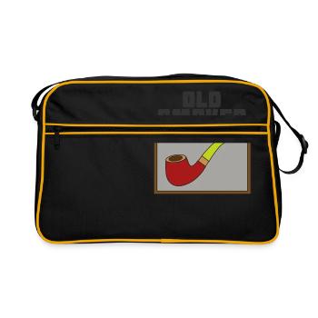 Pipe Smoking TShirt For Pipe Smoker Old smoker - Retro Bag - black/gold - Front