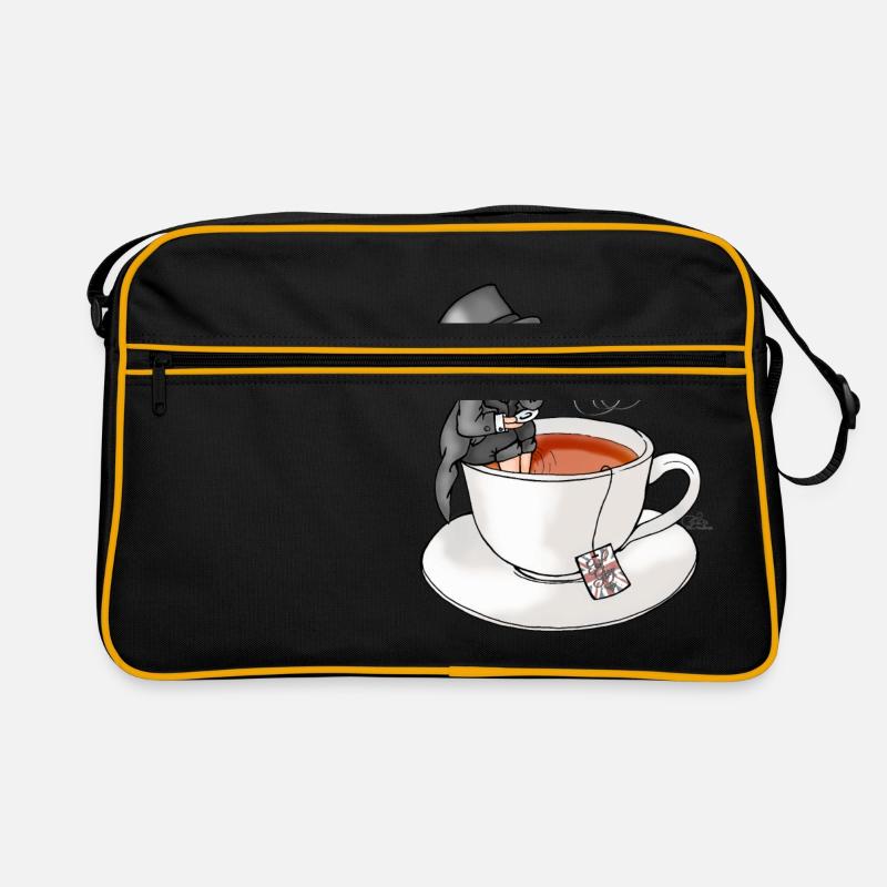 tea time like a Sir with Earl Grey (text) - Retro Bag - black/gold