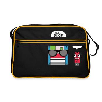USB Floppy Disk I am Your Father T shirt, Geek - Retro Bag - black/gold - Front