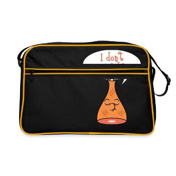 "Ich gebe nicht einen Schinken" TStück Entwurf. - Retro Tasche - Schwarz/Gold - Vorne