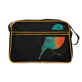 oiseau1 - Sac Retro - noir/or - Devant