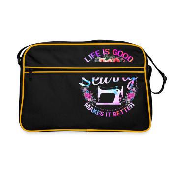 La couture le rend meilleur - Sac Retro - noir/or - Devant