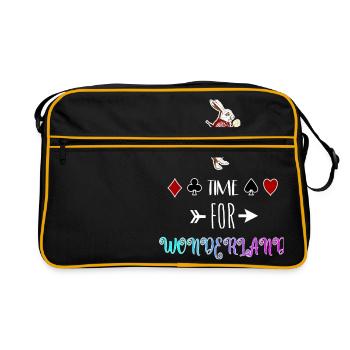 Il est temps pour le pays des merveilles - Sac Retro - noir/or - Devant