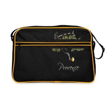 Olivier, Paysage Provence , art provençal - Sac Retro - noir/or - Devant