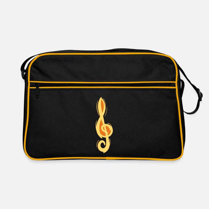 Touche de violon en sol, dessinée à la main. Musicien Sac Retro