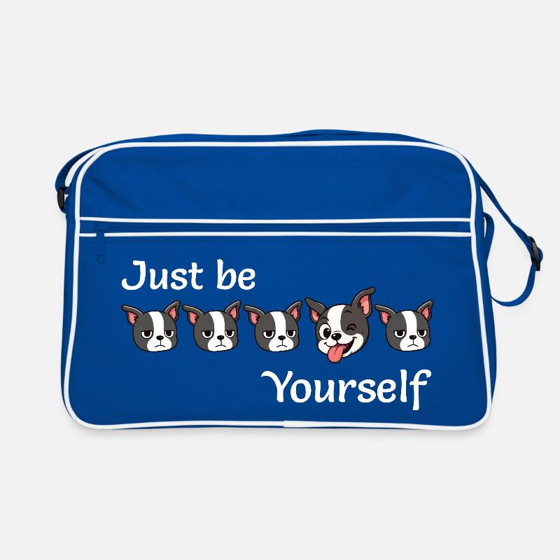 Boston - Sei einfach du selbst - Weißer Text Retro Tasche