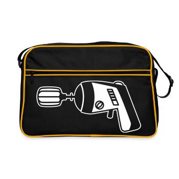 Phaser meets Mixer – Funny Geek & Cook - Sac Retro - noir/or - Devant
