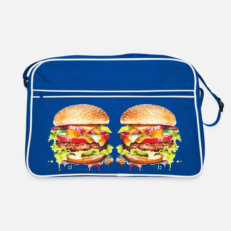 Burger Watercolor Explosion Retro Bag