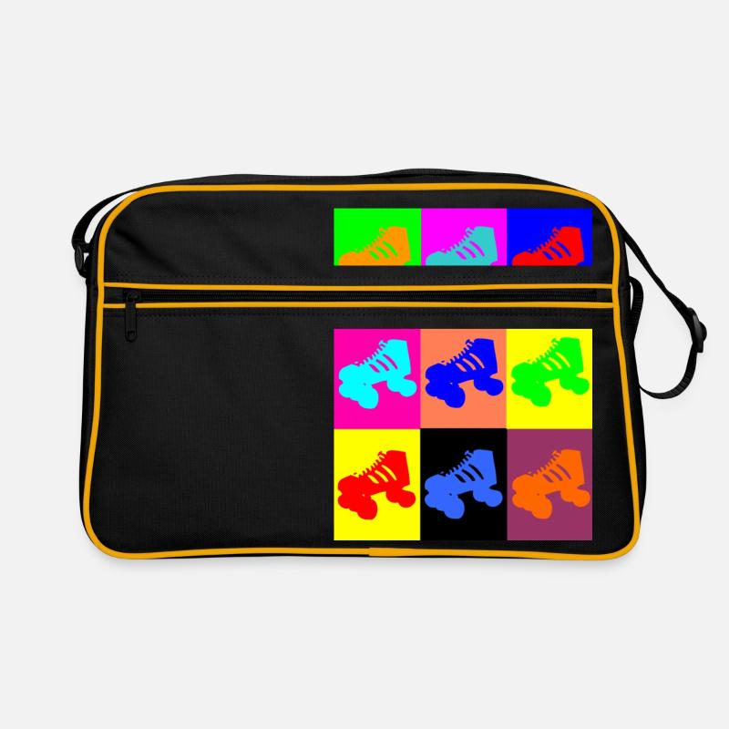 Roller coloré - Sac Retro - noir/or