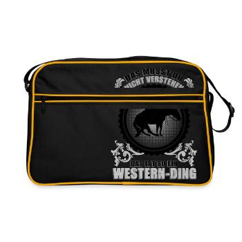 Das ist so ein Western-Ding. - Retro Tasche - Schwarz/Gold - Vorne