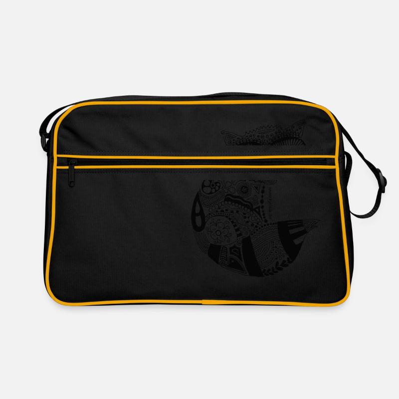 Waschbär - Retro Tasche - Schwarz/Gold