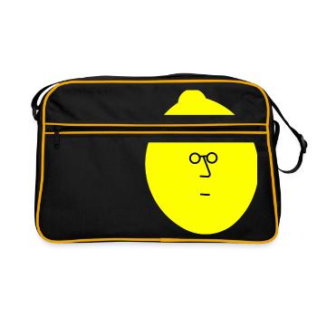 Citron avec le visage - Sac Retro - noir/or - Devant