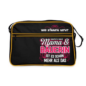 BÄUERIN - Mama - Retro Tasche - Schwarz/Gold - Vorne