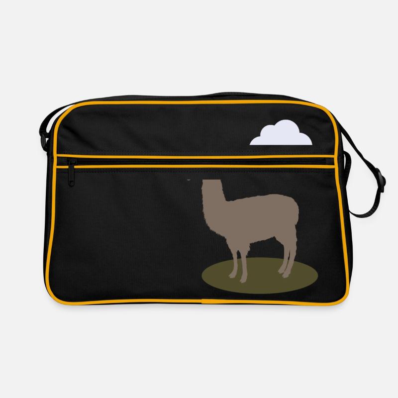 Lama - Retro Tasche - Schwarz/Gold