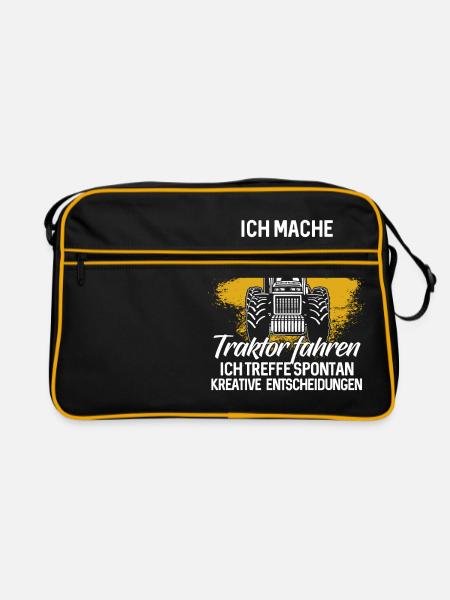 Traktor Shirt · Landwirtschaft · Entscheidungen - Retro Tasche - Schwarz/Gold