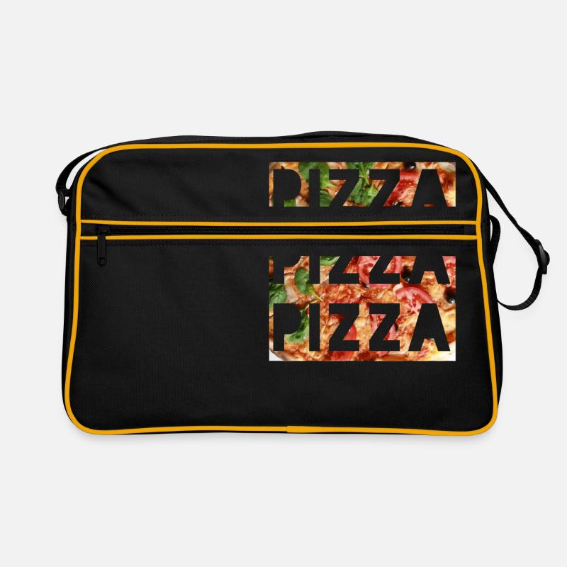 pizza pizza pizza - Sac Retro - noir/or