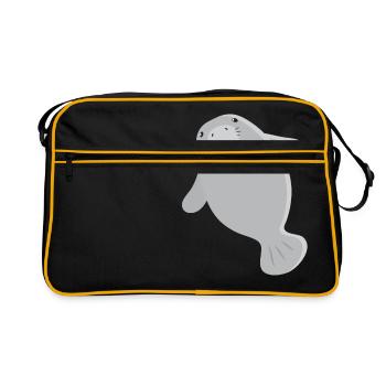 Lamantin gris simple super mignon - Sac Retro - noir/or - Devant