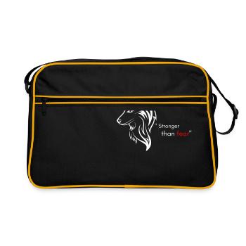 Loup - CITATION "Stronger than fear" - Sac Retro - noir/or - Devant