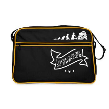 Evolution der Schwinger und Schwingsport Hosenlupf - Retro Tasche - Schwarz/Gold - Vorne