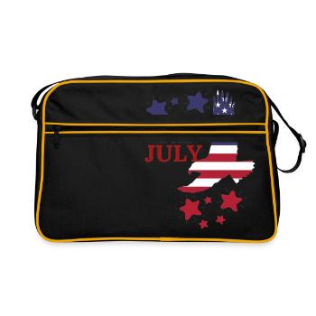 4th of JULY INDEPENDENCE DAY - Retro Bag - black/gold - Front
