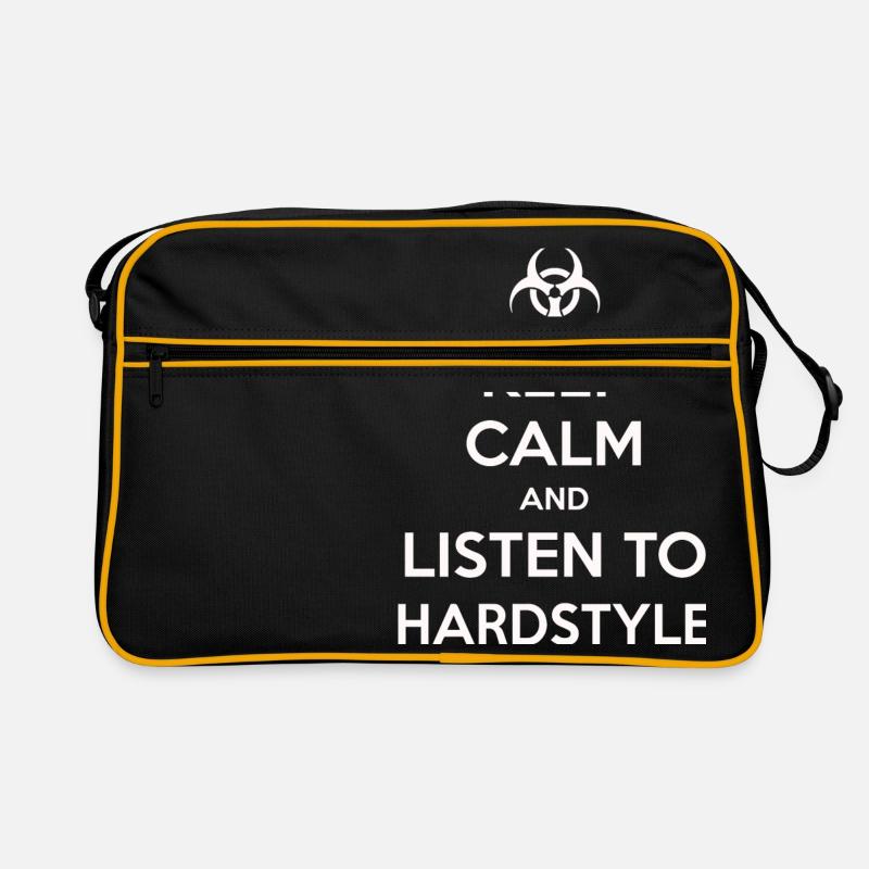 Ruhe bewahren und Hardstyle hören Retro Tasche