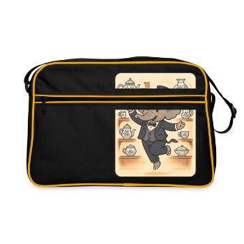 Éléphant dansant dans la boutique de porcelaine - Sac Retro - noir/or - Devant