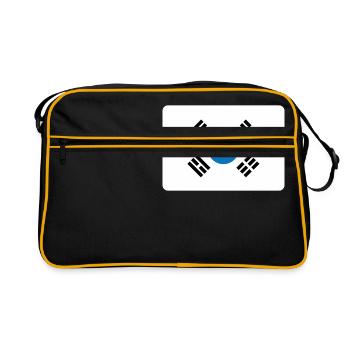 SÜD-KOREA FLAGGE - Retro Tasche - Schwarz/Gold - Vorne