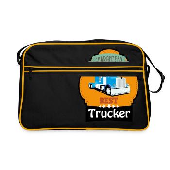 Best Trucker, Truck Mesh Design - Retro Bag - black/gold - Front