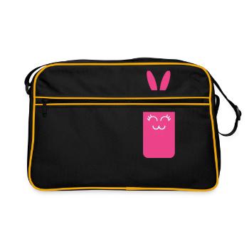 Pink Rabbit Phone Graphic - Sac Retro - noir/or - Devant
