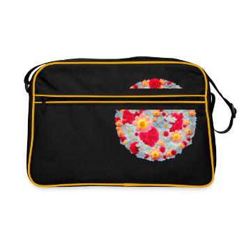 Bouquet of flowers - Retro Bag - black/gold - Front