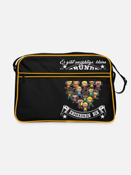 Erzieherin - Gründe - Retro Tasche - Schwarz/Gold