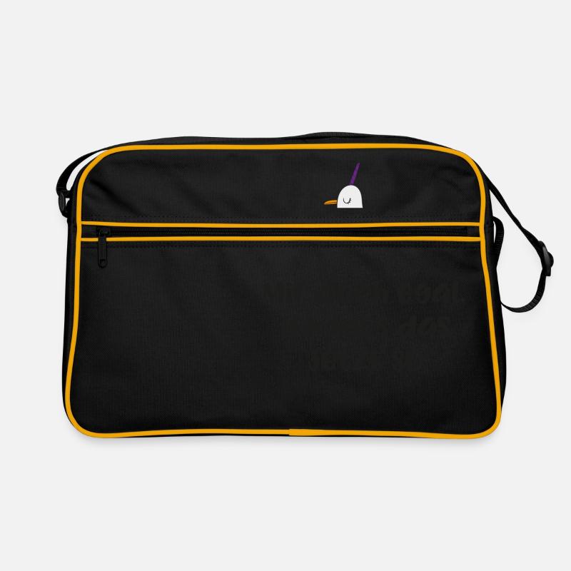 lustiger Spruch - Retro Tasche - Schwarz/Gold
