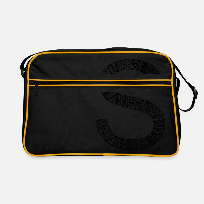 S - Retro Tasche - Schwarz/Gold