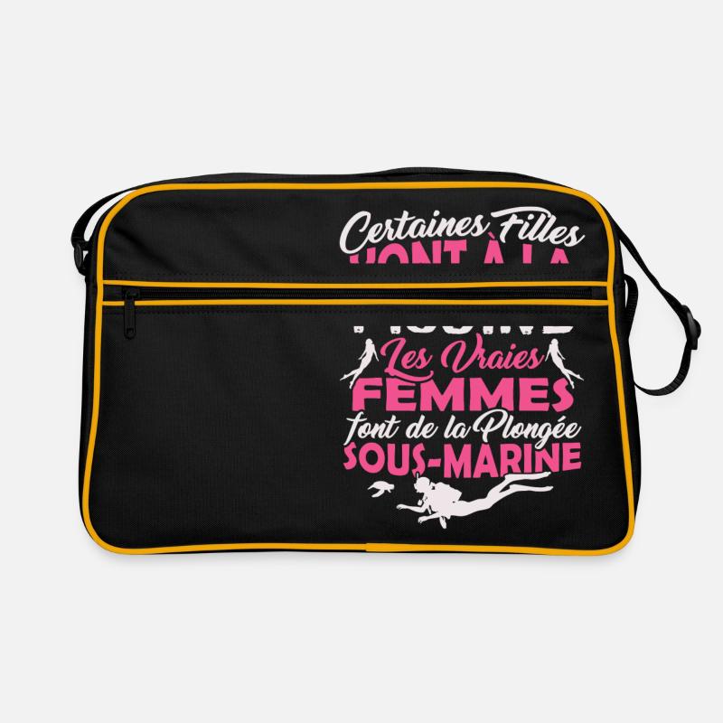 Plongeuse - Les vraies Femmes font de la Plongée Sac Retro