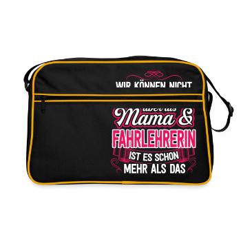 FAHRLEHRERIN - Mama - Retro Tasche - Schwarz/Gold - Vorne