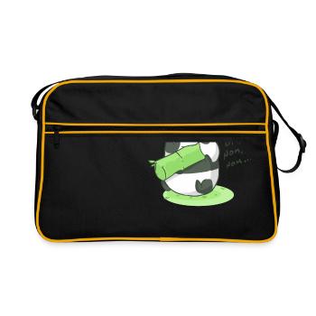 Accouplement Panda Om Nom Nom Idée Cadeau - Sac Retro - noir/or - Devant